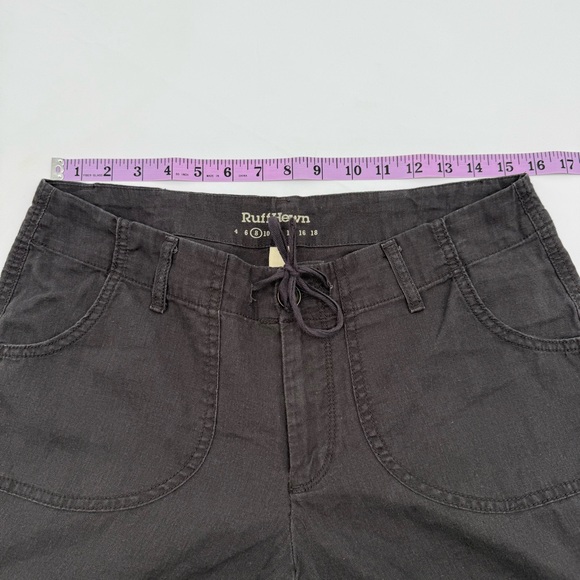 Ruff Hewn Women’s‎ Utility Cargo Capri Pants Size 8 Washed Black Linen Cotton - Picture 8 of 8